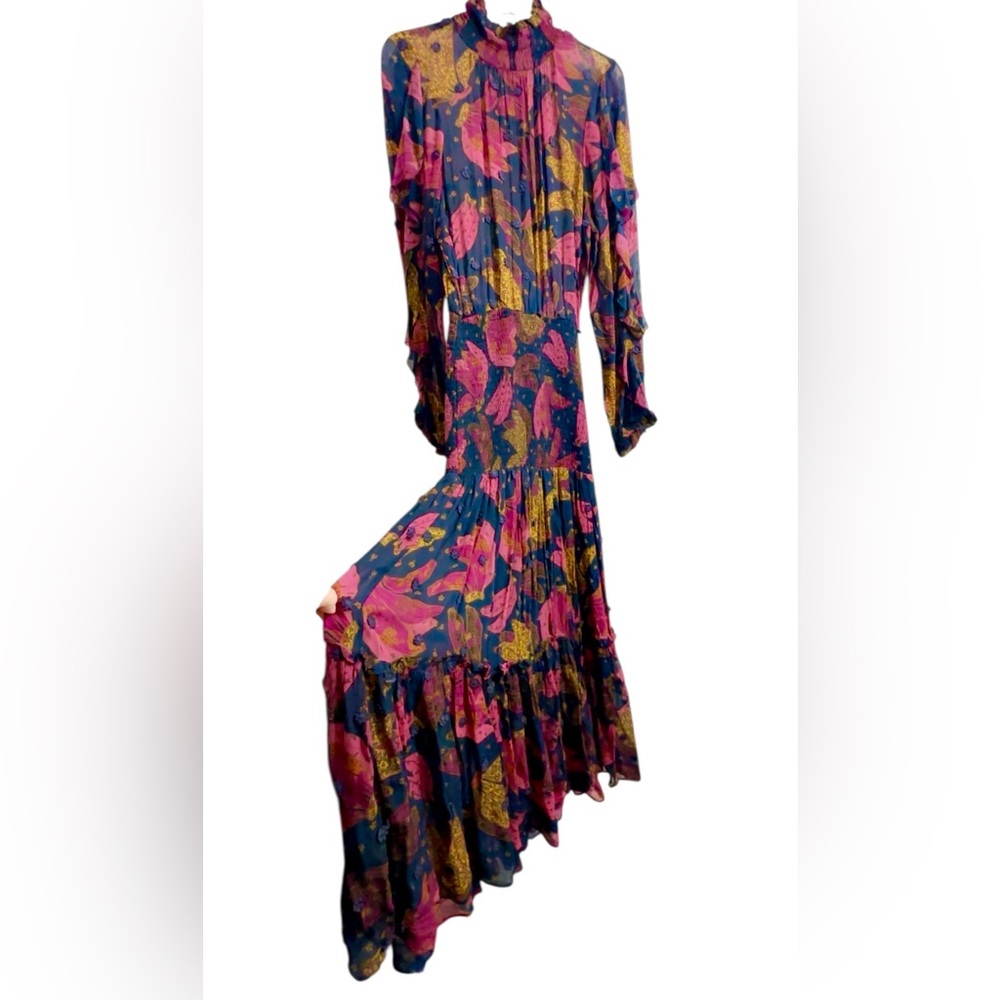 Farm Rio Patchwork Bananas High Neck Maxi Dress Absolutely Stunning!! Fit M/L - Picture 7 of 9